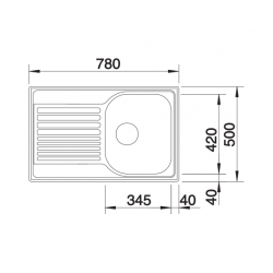 Zlewozmywak Blanco TIPO 45 S Compact stal matowa bez korka aut. 513 441